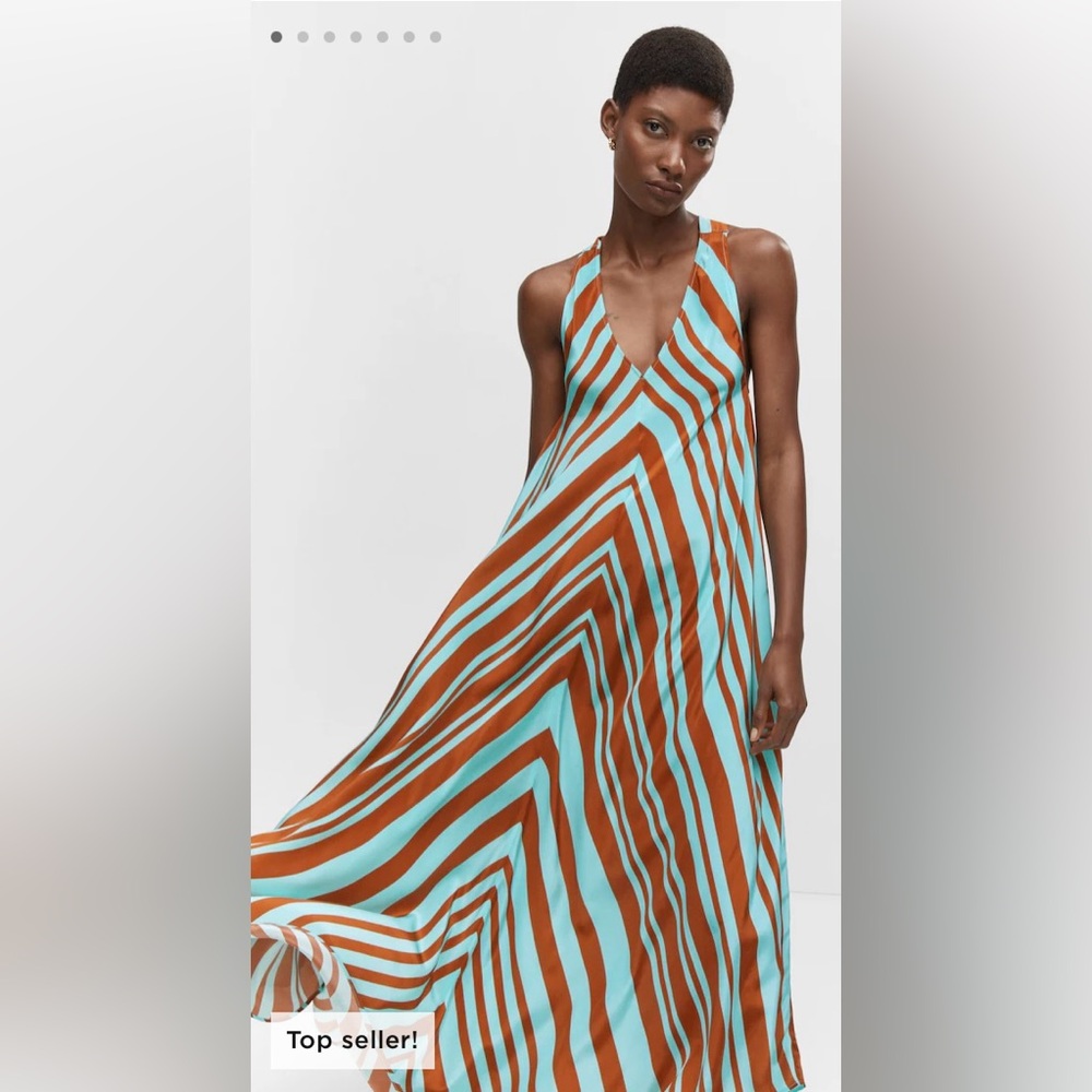 V-neck satin dress